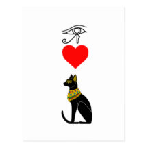 I coeur Pussy_Cat, hiéroglyphes égyptiens Carte Postale