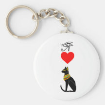 I coeur Pussy_Cat, hiéroglyphes égyptiens Porte-clé