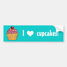 I de Aardbei van hartCupcakes Bumpersticker
