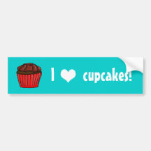 I de chocolade van hartCupcakes het berijpen Bumpersticker