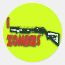 I DE ZOMBIEËN VAN HET JACHTGEWEER RONDE STICKER