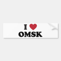 I Hart Omsk Rusland Bumperstickers
