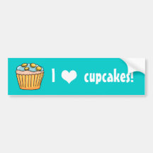 I het blauwe berijpen van hartCupcakes Bumpersticker