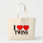 I jumeaux de coeur de coeur sac en toile