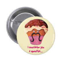 I moustache vous un petit gâteau de question pin's avec agrafe