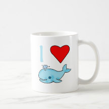 I produits de baleines de coeur tasse