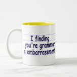 I Vindend bent u Grammatica een Verlegenheid Koffie Mok