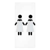 icône de 2 jeunes mariées modèle de carte double