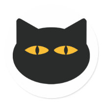 icône de chat noir autocollants