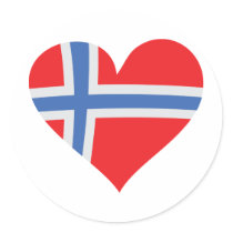 icône de coeur de la Norvège autocollants