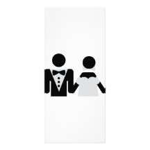icône de mariage de jeune marié et de jeune mariée cartes doubles customisables