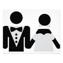 icône de mariage de jeune marié et de jeune mariée faire-parts