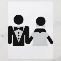 icône de mariage de jeune marié et de jeune mariée tract personnalisé