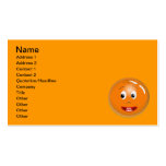 ICÔNE de SOURIRE ORANGE de BANDE DESSINÉE du VISAG Cartes De Visite Professionnelles