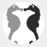 icône d'hippocampes autocollant rond