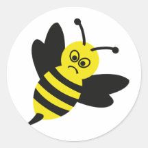 icône fâchée d'abeille autocollants