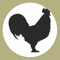 icône noire de coq autocollants