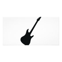 icône noire de guitare cartes avec photo