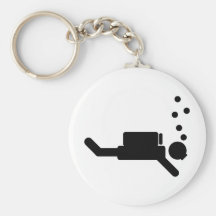 icône noire de plongeur porte-clef