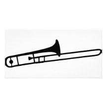 icône noire d'instrument de trombone photocartes personnalisées