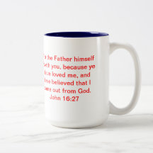 Icthus met John 16:27 Koffie Beker