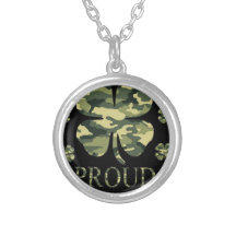Ierse Vier bladklaver van het geluk - Camouflage Persoonlijke Ketting