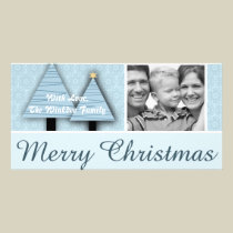 ijzige blauwe versierd Kerstmiskaart van de fotogr fotokaarten