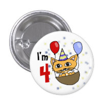 Ik ben 4 verjaardag speld buttons