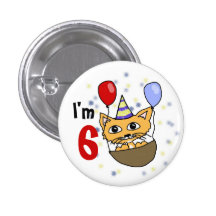 Ik ben 6 verjaardag button