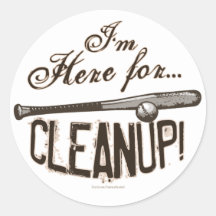 Ik ben hier voor Schoonmaakbeurt! Sticker