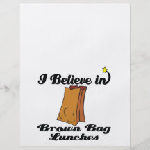 ik geloof in bruine zaklunchen folder ontwerp