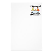 ik geloof in familiediners aangepast briefpapier