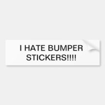 IK HAAT DE STICKERS VAN DE BUMPER! BUMPERSTICKER