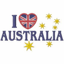 Ik houd Australië van Geborduurde T - shirts
