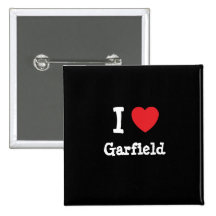 Ik houd Garfield gepersonaliseerde hart van douane Speldje