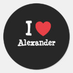 Ik houd het hart van T-shirt van Alexander Ronde Stickers