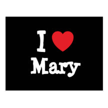 Ik houd het hart van T-shirt van Mary Wenskaart