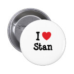 Ik houd Stan gepersonaliseerde hart van douane Speld Buttons