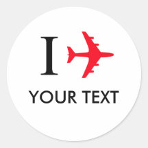 Ik houd (uw tekst) van Aangepast T-shirt Ronde Stickers