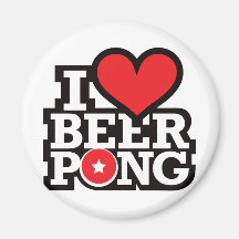 Ik houd van Bier Pong v2 - Rood Koelkast Magneetjes