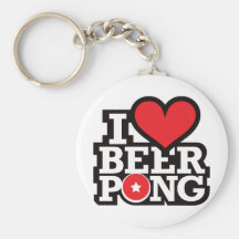 Ik houd van Bier Pong v2 - Rood Sleutelhangers