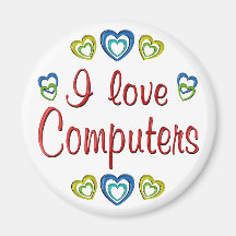 Ik houd van Computers Koelkast Magneetjes
