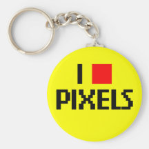 Ik houd van Dark van Pixel Sleutel Hanger