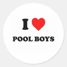 Ik houd van de Jongens van de Pool Ronde Stickers