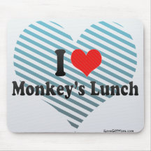 Ik houd van de Lunch van de Aap Muismatten