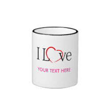 Ik houd van de Mok van de Tekst van de Sjabloon