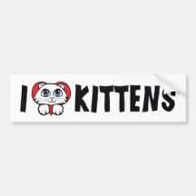 Ik houd van de Sticker van de Bumper van Katjes Bumperstickers