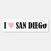 Ik houd van de Sticker van de Bumper van San Diego Bumperstickers
