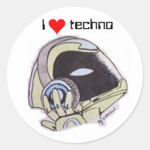 ik houd van de sticker van de technorobot