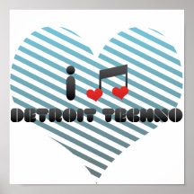 Ik houd van Detroit Techno Afdruk